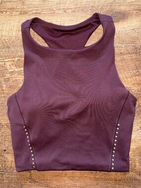 Lululemon Swift Speed Cropped Tank Size 2 Dark Plum EUC!